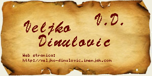 Veljko Dinulović vizit kartica